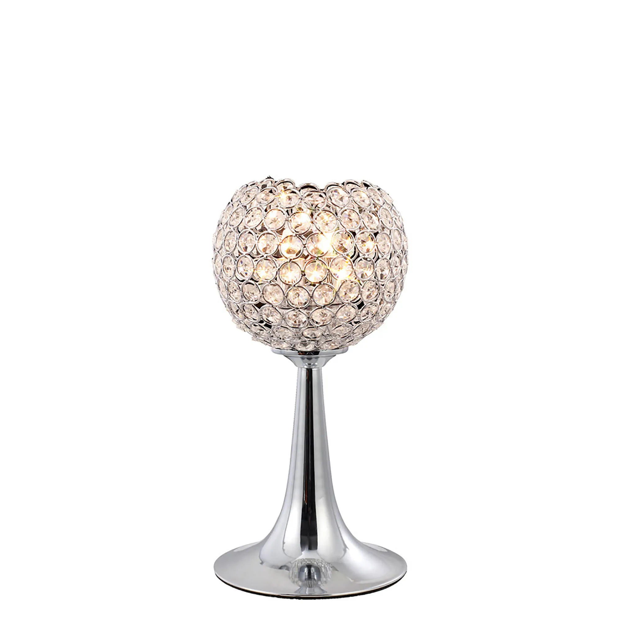 Ava Polished Chrome Crystal Table Lamps Diyas Shaded Table Lamps